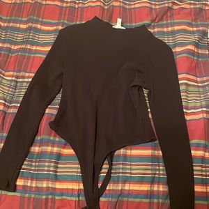 BP mock neck ribbed long sleeve bodysuit